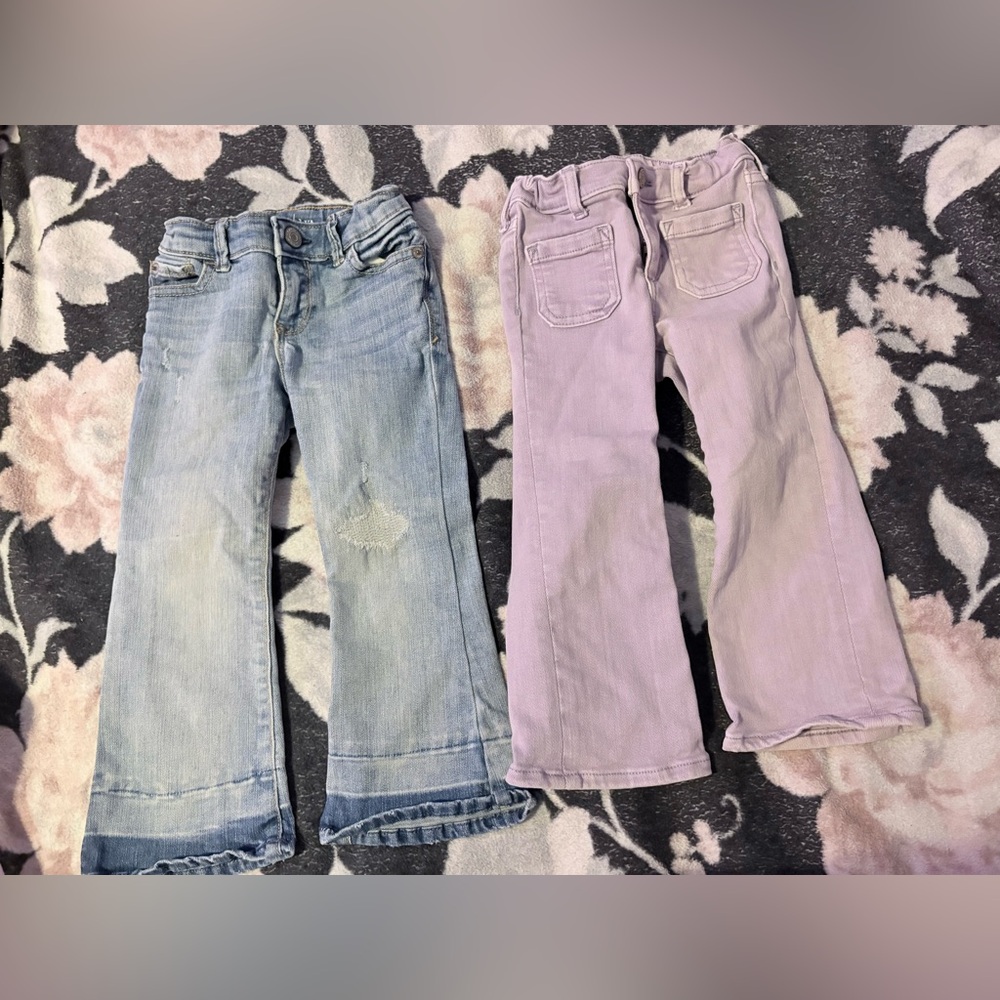 GAP Lavender Flare Jeans & Light Wash Denim Pair